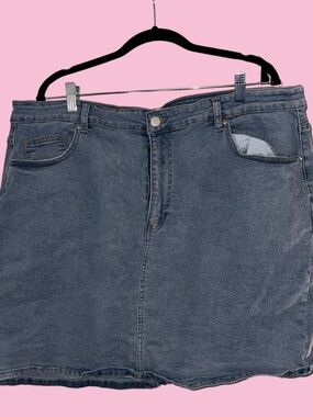 Chic Soul Denim Mini Skirt With Stretch Size 3X